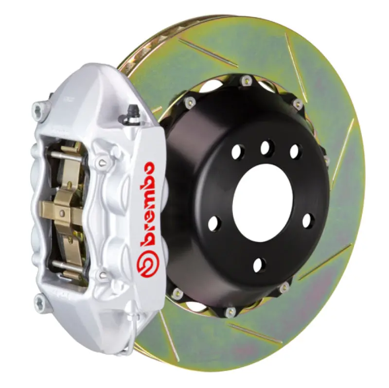Brembo Gt Big Brake Kit – Rear, 345×28Mm Two-Piece Slotted Rotors, 4-Piston Calipers (Excludes Pccb) – 1998–2001 Boxster Spyder, Silver Finish 1