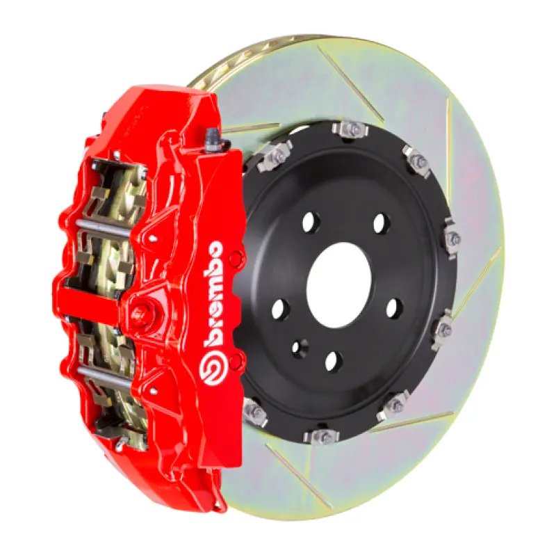 Brembo Gt Front Big Brake Kit – 380×34Mm Two-Piece Slotted Rotors, 8-Piston Calipers – 2004–2010 Audi A8 (D3), Red Finish 1