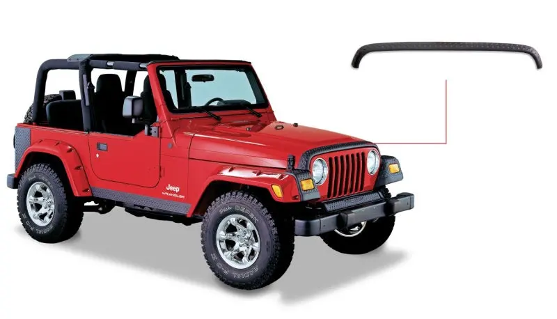 Bushwacker Trail Armor Hood Stone Guard For 1998–2006 Jeep Tj – Black Protective Shield 1