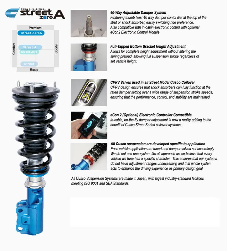 Cusco Street Zero A Coilover Rx7 Fc3S 40 Step Adjustable 1