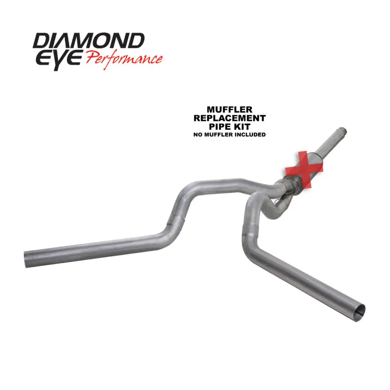 Diamond Eye Dual Exhaust Replacement Kit For 1994–1997 Ford F250/F350 7.3L Powerstroke – 4-Inch Cb Mflr System 1