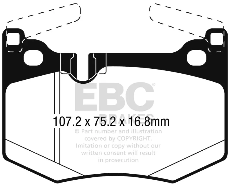 Ebc Redstuff High-Performance Rear Brake Pads For 2016–2020 Lexus Gs-F 5.0L V8 2