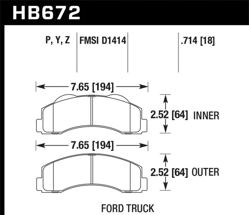 Hawk 10-14 Ford F-150 Front Super Duty Brake Pads 1