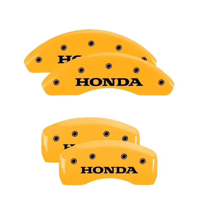 Mgp 4 Caliper Covers Engraved Front Honda Engraved Rear H Logo Yellow Finish Black Ch 1