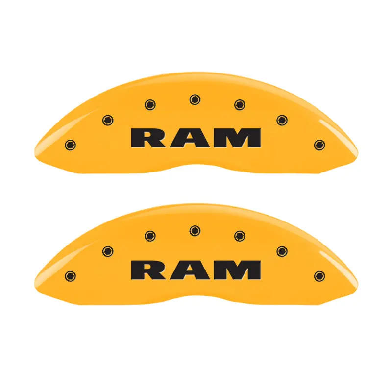 Mgp Engraved 4-Piston Caliper Covers For 2006 Dodge Durango – Ram Yellow Finish With Black Charcoal Accents 1