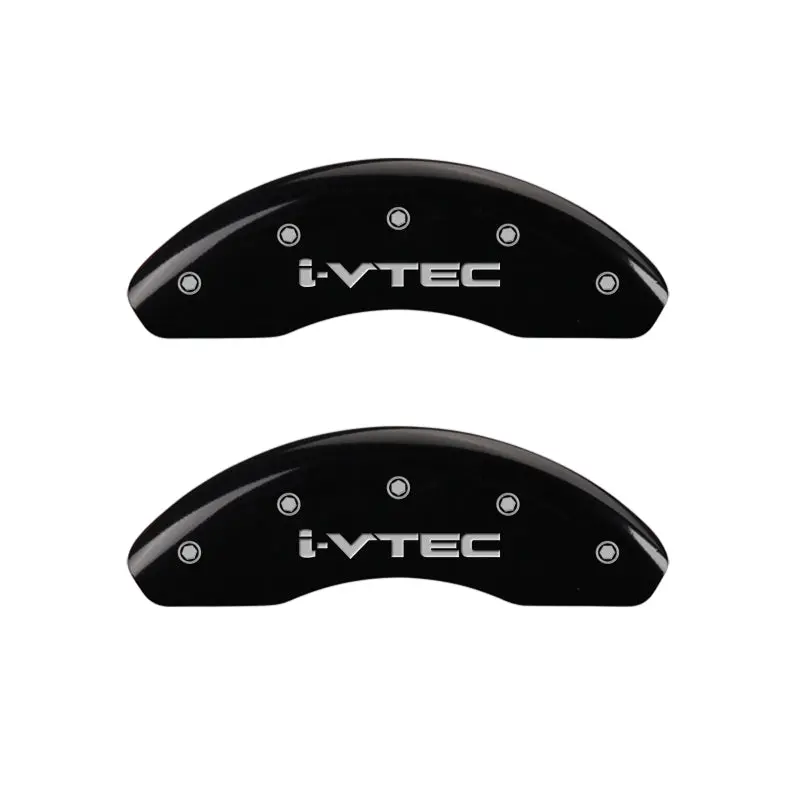 Mgp Engraved 4-Piston Caliper Covers For 2018 Honda Accord – I-Vtec Style, Black Finish With Silver Char 2