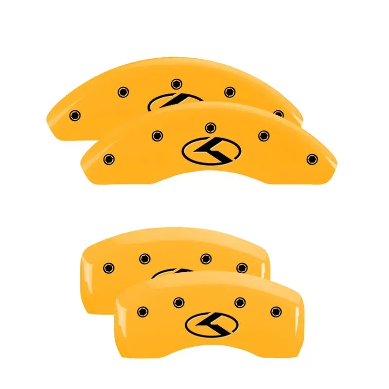 Mgp Engraved 4-Piston Caliper Covers — Yellow Finish With Black Char Accents For 2018 Honda Accord 1