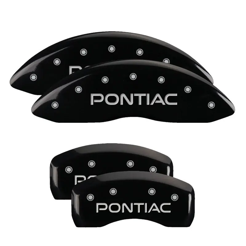 Mgp Front & Rear Caliper Covers For 1998–2002 Pontiac Firebird (Including Ws6) – Arrow-Style Design, Black With Silver Accents 1
