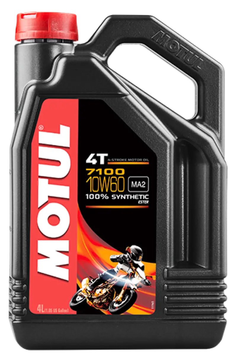 Motul 7100 4T Full-Synthetic Engine Oil – 10W-60, 4-Liter Bottle 1