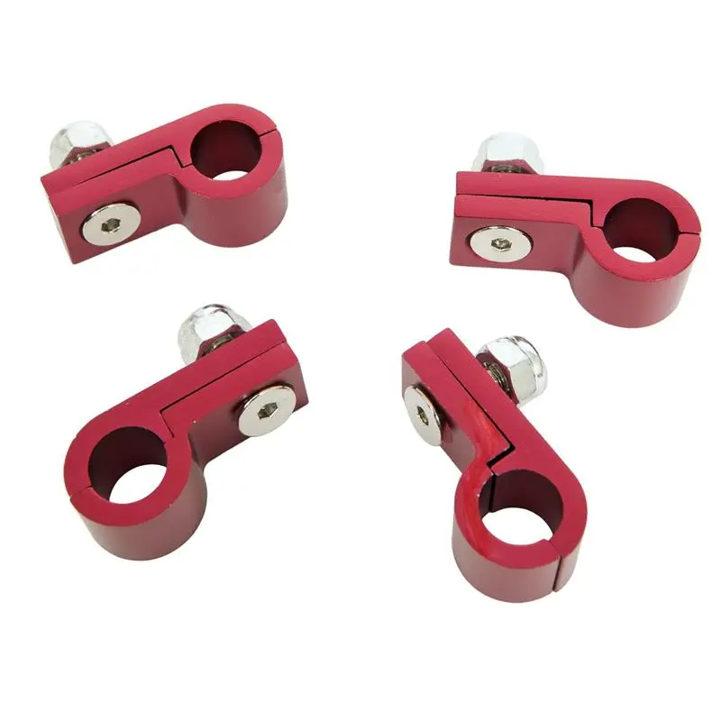 Russell Blue Anodized Line Clamp Kit For -6 An Tubing — 4-Pack 1