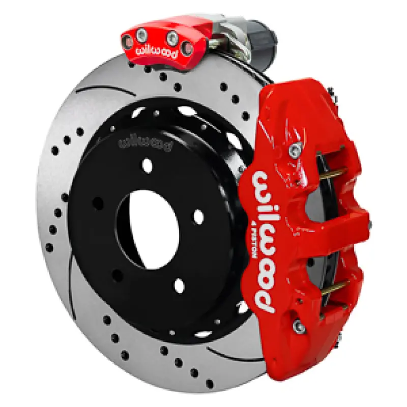 Wilwood Aero4 Rear Electric Parking Brake Conversion Kit With 14" Srp Rotors And 3.25" Offset For 1988–1998 Gm C1500 Trucks 1