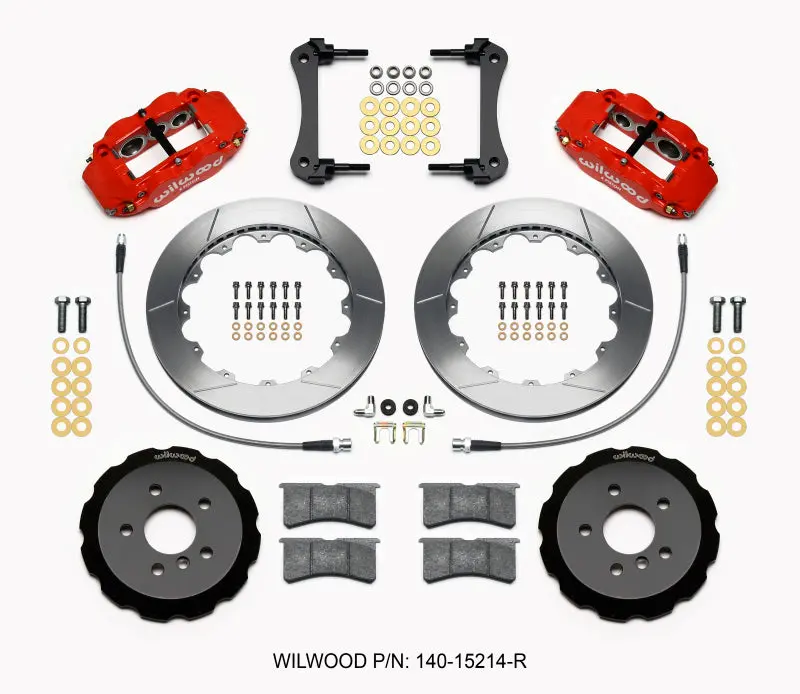 Wilwood Narrow Superlite 6R Front Hat Kit 12.88In Red 2014-2015 Mini Cooper W/Lines 1